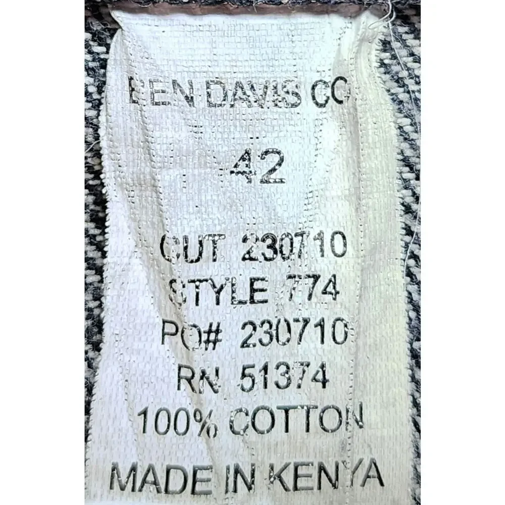 Ben Davis Men's Carpenter Black Pants Jeans Size 42 Baggy Faded Distressed